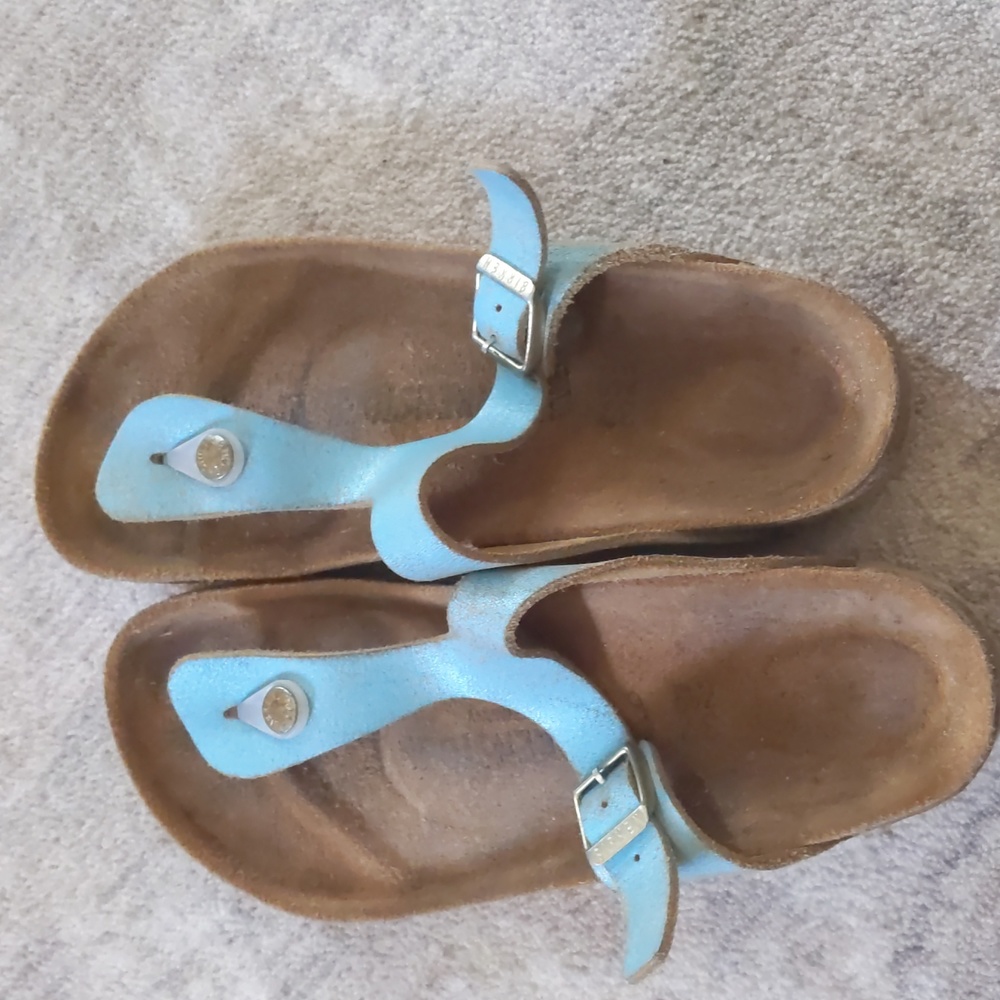 Blue metallic Leather Giza 6.5-7 size 37